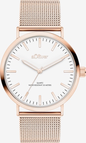 s.Oliver Analoguhr in Gold: Vorderseite