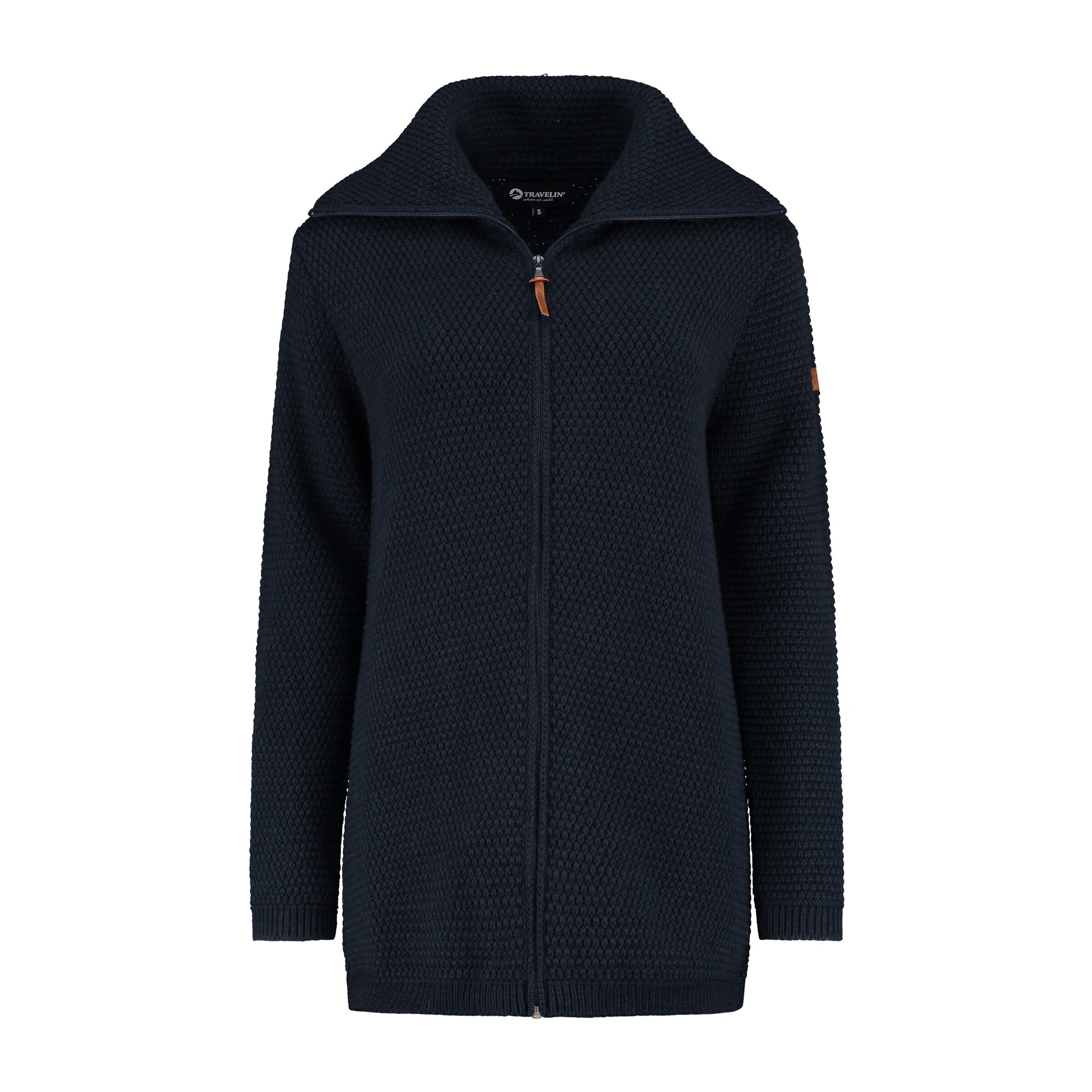 Travelin Gebreid vest 'Nivala ' in Blauw: voorkant