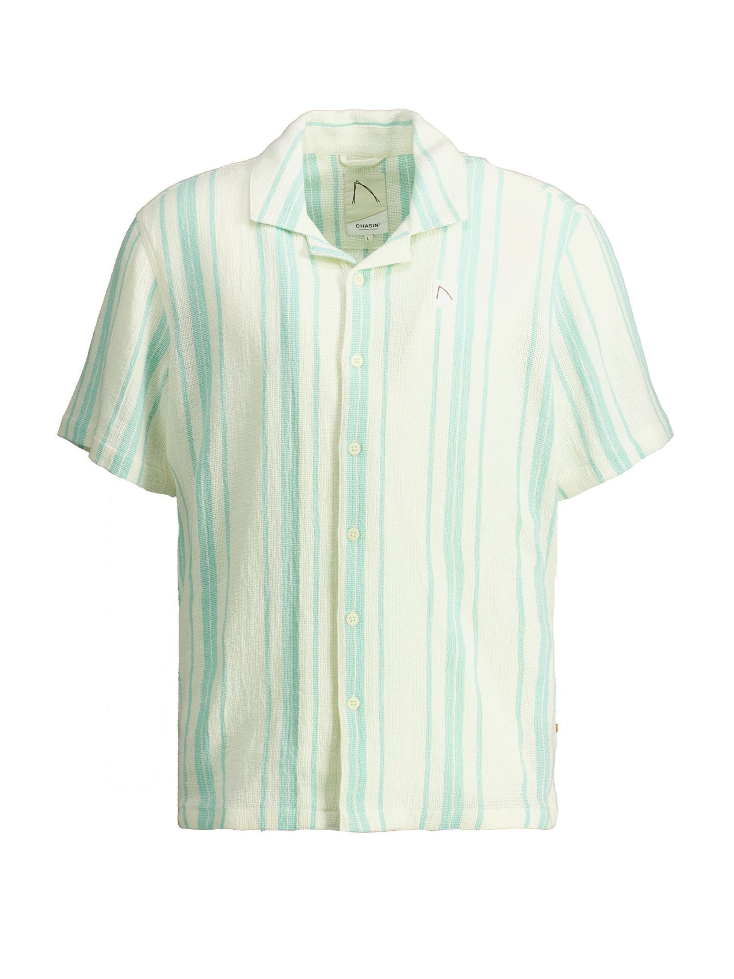 CHASIN' Hemd 'Doby Stripe' in Gelb: Vorderseite