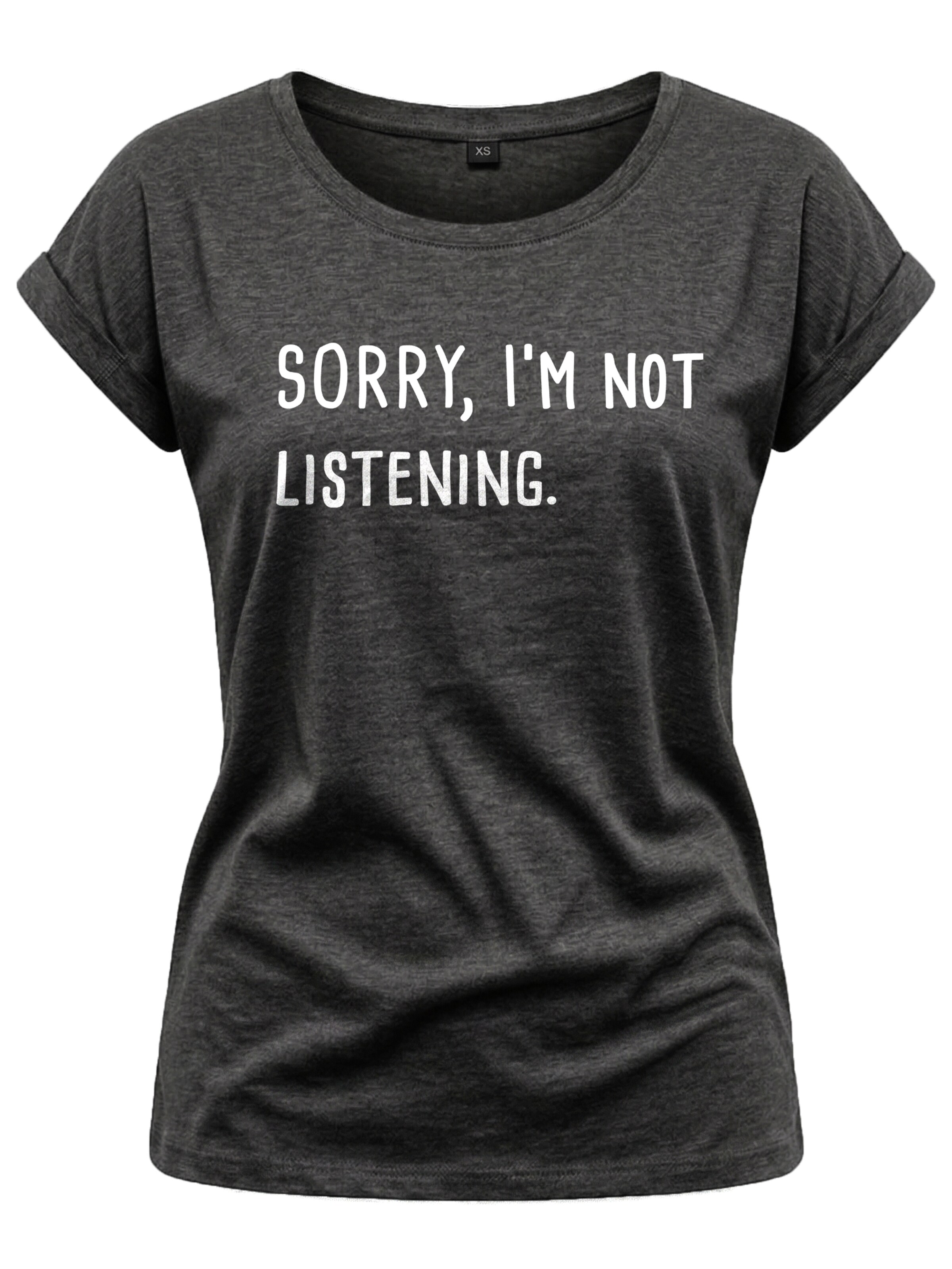 MAKAYA Shirt 'Not listening' in Grey