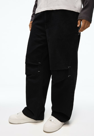Bershka Loosefit Farmer - fekete: elől