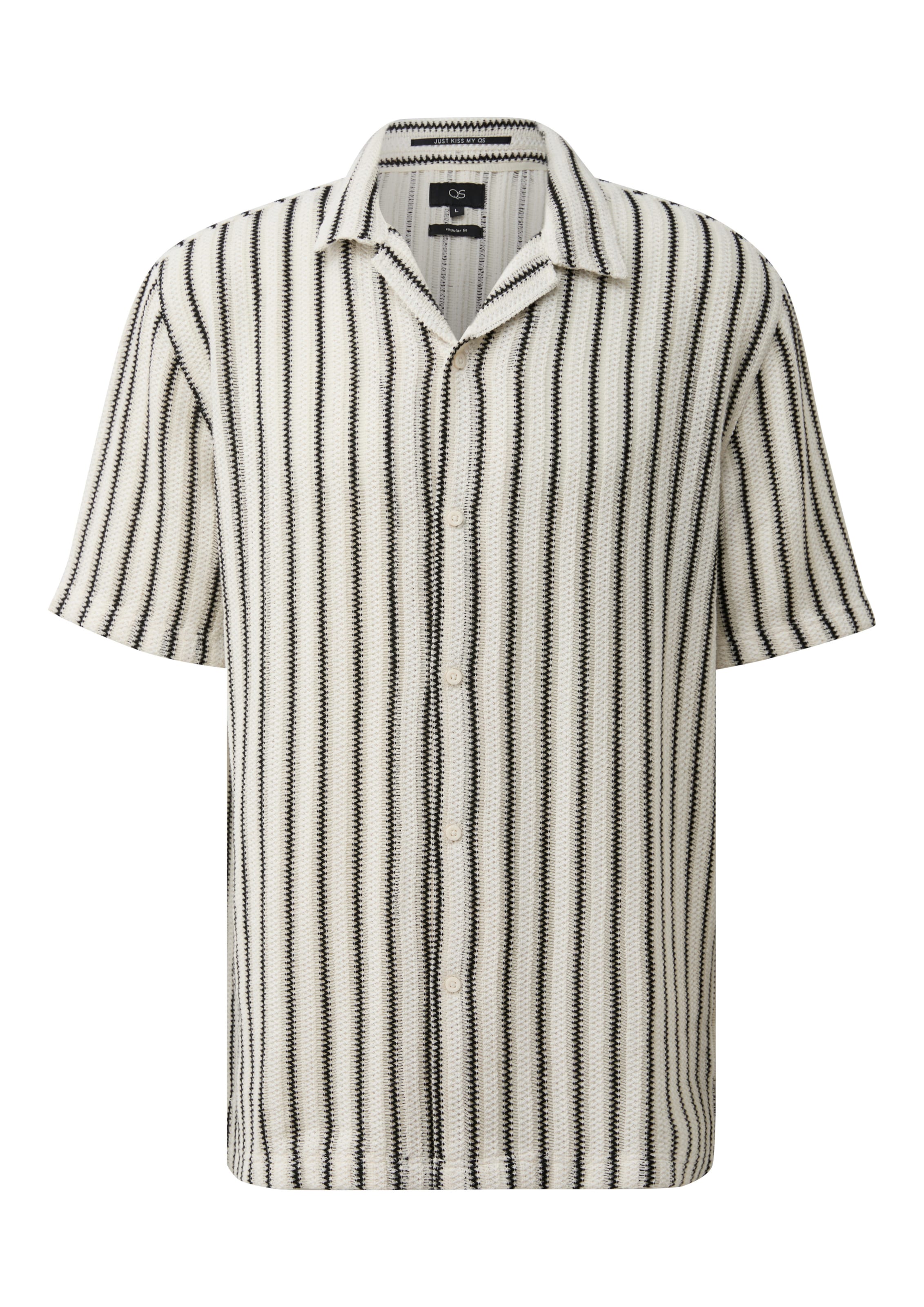 QS Regular Fit Hemd in Beige: Vorderseite