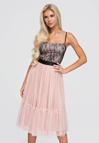 Ombre Cocktailjurk in Beige: voorkant