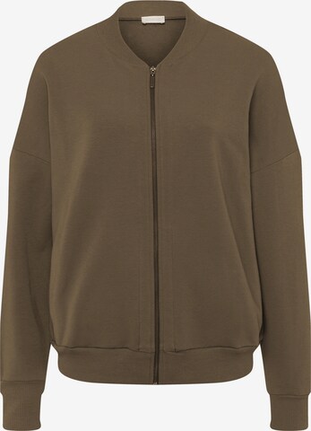 Hanro Zip-Up Hoodie ' Natural ' in Grey: front