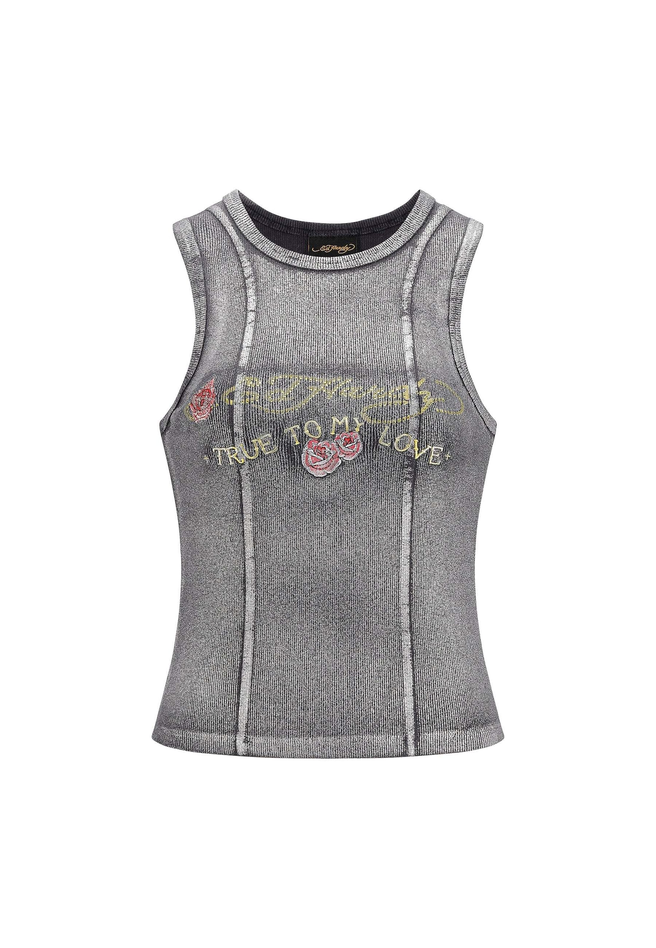 Ed Hardy Top - szürke: elől