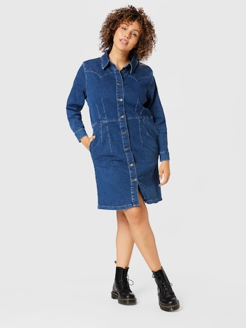 ONLY Curve Shirt Dress 'RIKA' in Blue: front