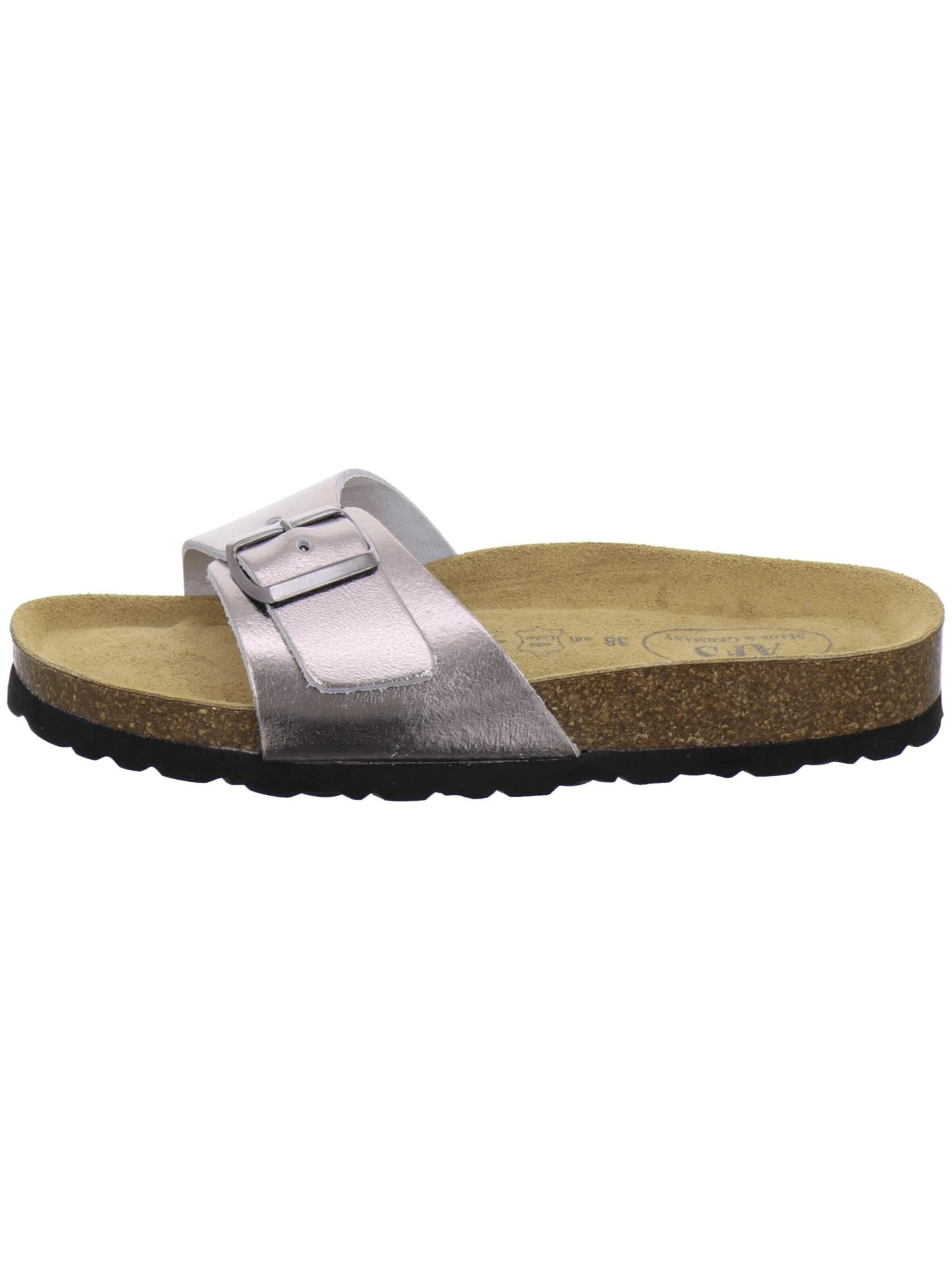 Zoccoletto 'Pantoletten Damen Einschnaller metallic' di AFS-Schuhe in argento