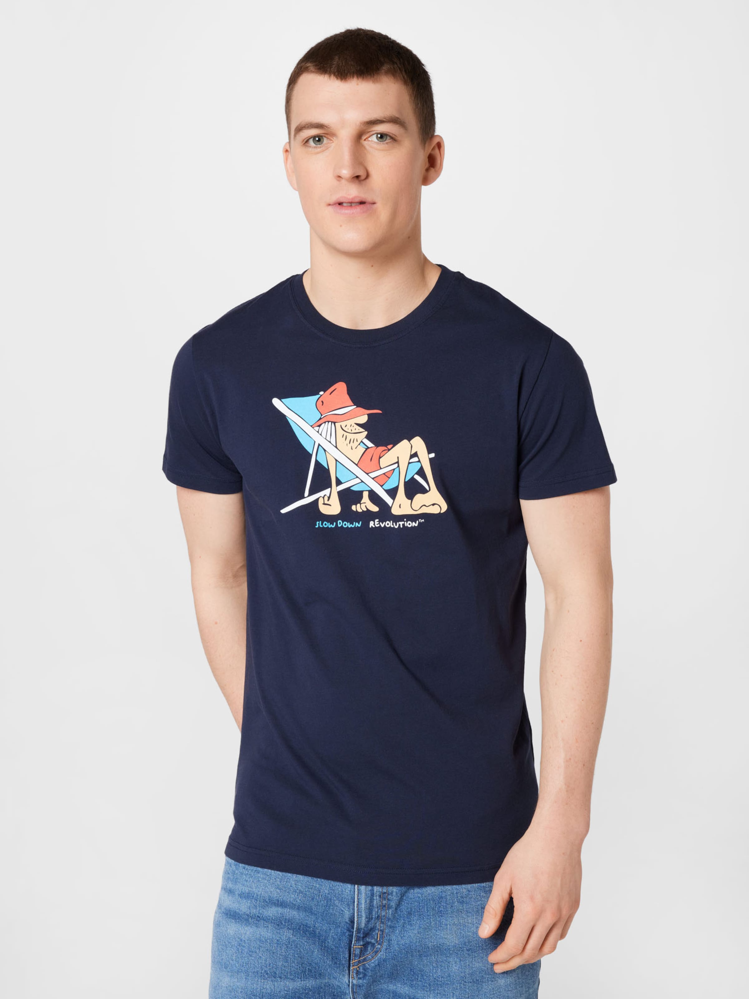 Männer Shirts Revolution T-Shirt in Navy, Hellblau - HZ58423