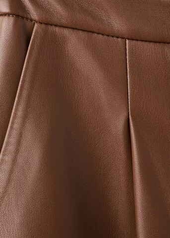 MANGO Wide leg Pants 'Riga' in Brown