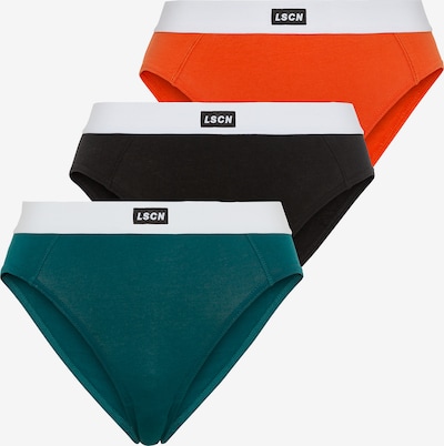 Moteriškos kelnaitės iš LSCN by LASCANA, spalva – smaragdinė spalva / oranžinė / juoda / balta, Prekių apžvalga