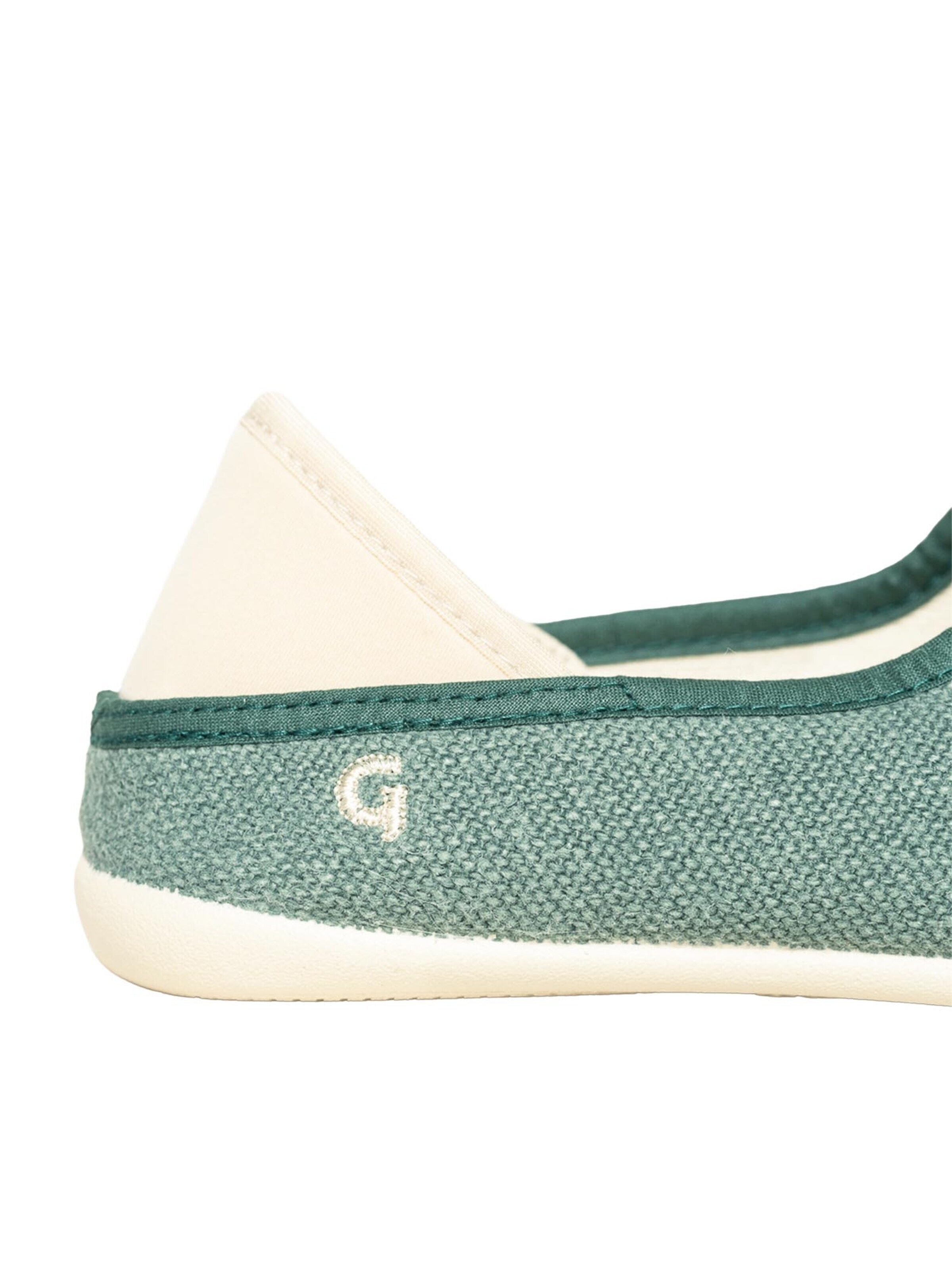 Gottstein Slippers 'Linen Slip-On' in Green