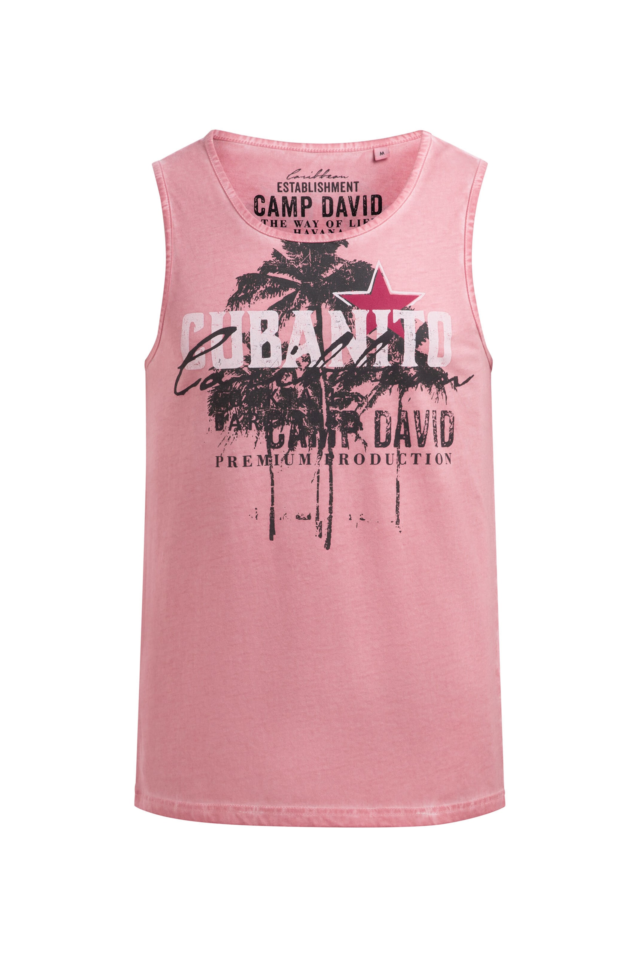CAMP DAVID Muskelshirt Oil Dyed mit Used Print in Rot: Vorderseite