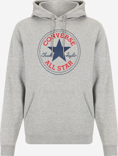 CONVERSE Sweat-shirt 'Go-To All Star' en bleu marine / gris chiné / rouge, Vue avec produit