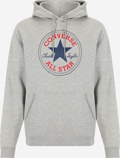 CONVERSE Sweat-shirt 'Go-To All Star' en bleu marine / gris chiné / rouge, Vue avec produit