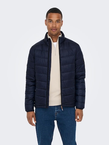 Only & Sons Between-Season Jacket 'Carven' in Blue: front