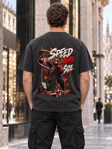 LUNØIR Studio Shirt 'BOSS Speedbag Rhythm' in Black