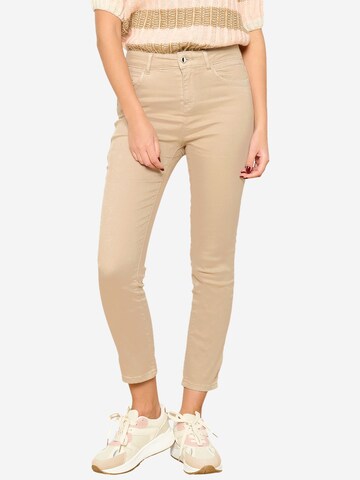 Coupe slim Pantalon LolaLiza en marron : devant