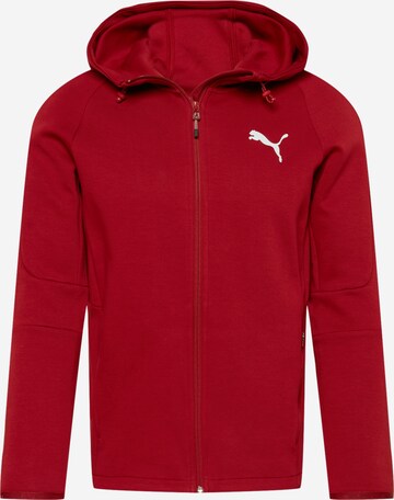 Giacca di felpa sportiva di PUMA in rosso: frontale