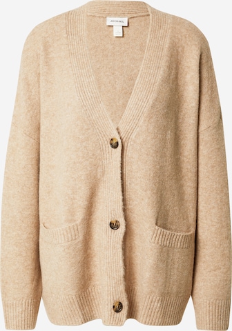 Monki Knit Cardigan in Brown: front