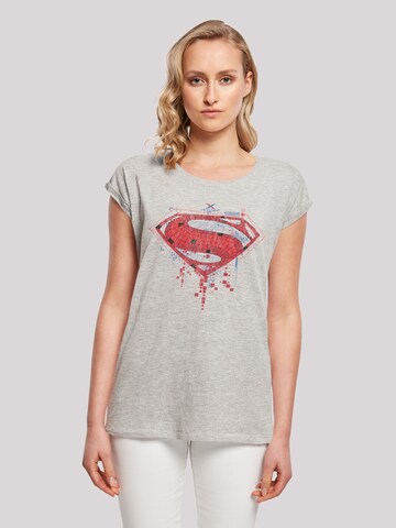 F4NT4STIC T-Shirt 'DC Comis Superhelden Superman Geo' in Grau: Vorderseite