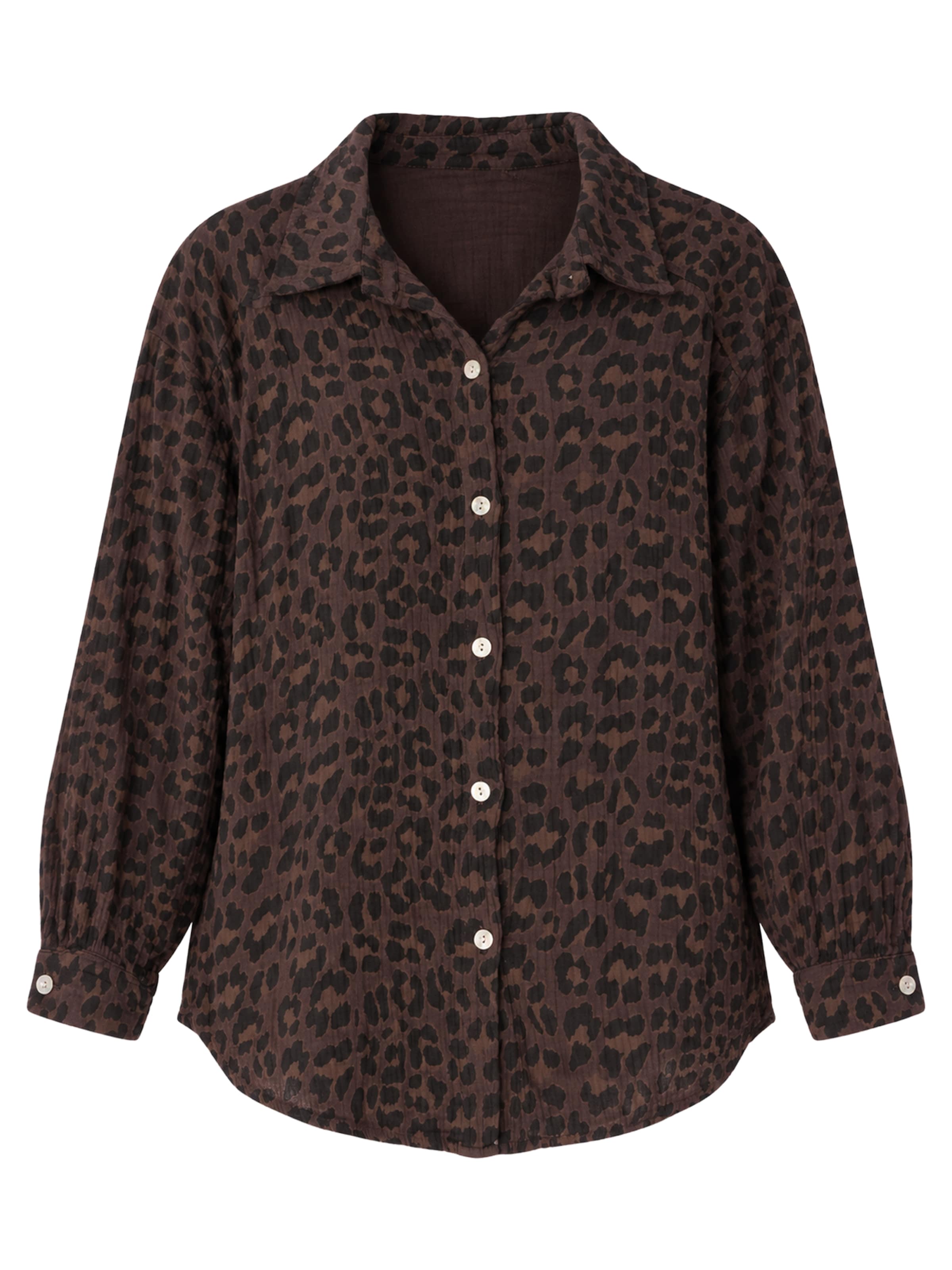 Seasons of April Blouse 'LEO QUEEN' in Bruin: voorkant