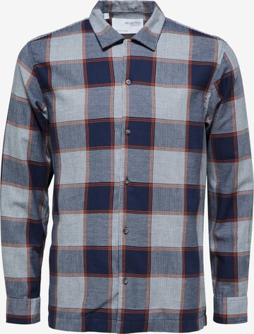 SELECTED HOMME Button Up Shirt 'Ress' in Blue: front