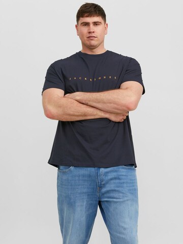 T-Shirt 'Star' Jack & Jones Plus en bleu : devant