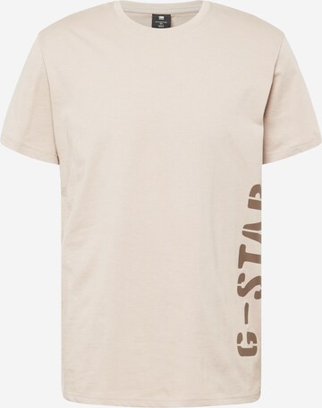 T-Shirt G-Star RAW en beige : devant