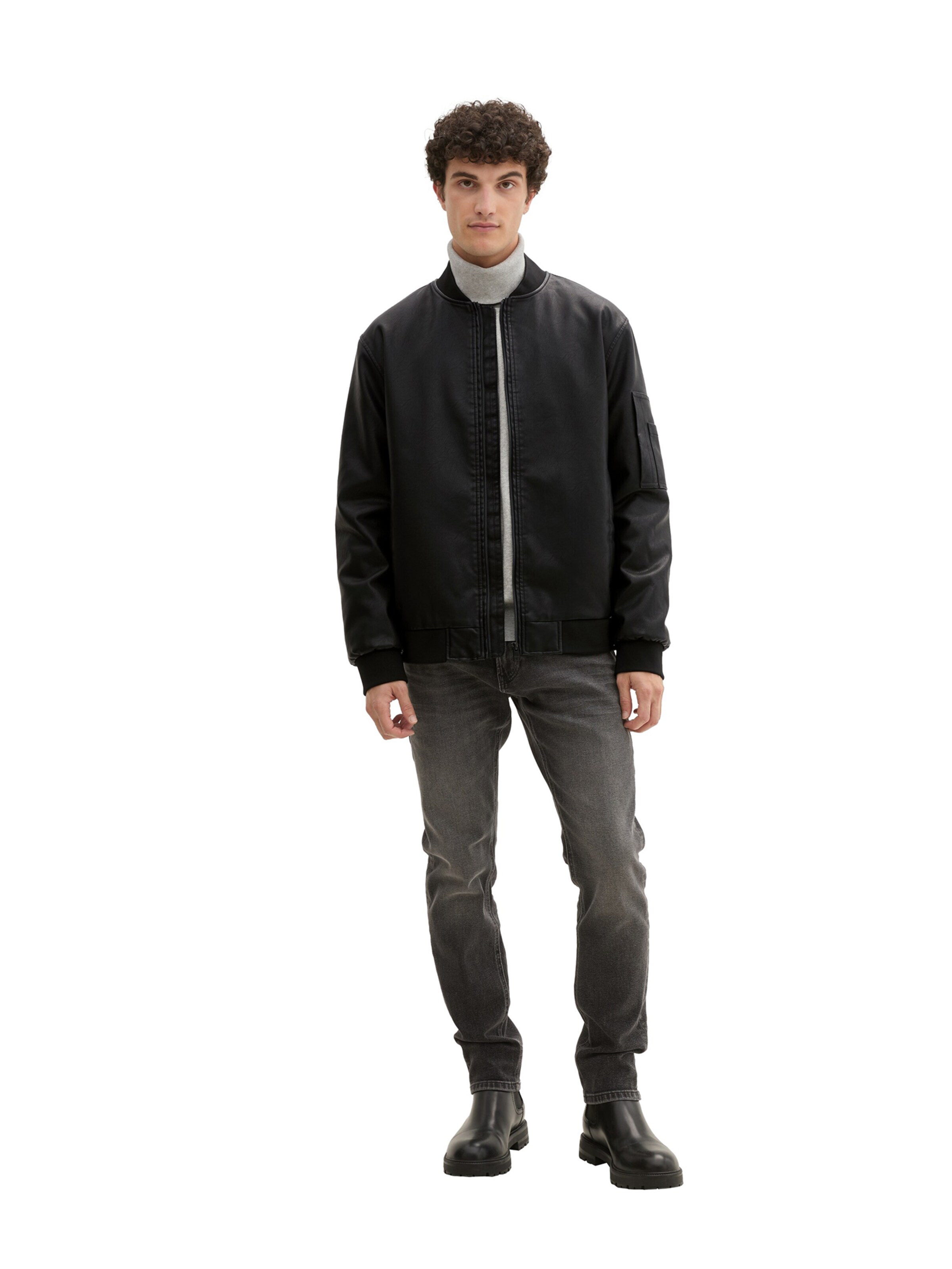 TOM TAILOR DENIM Jacke in Schwarz