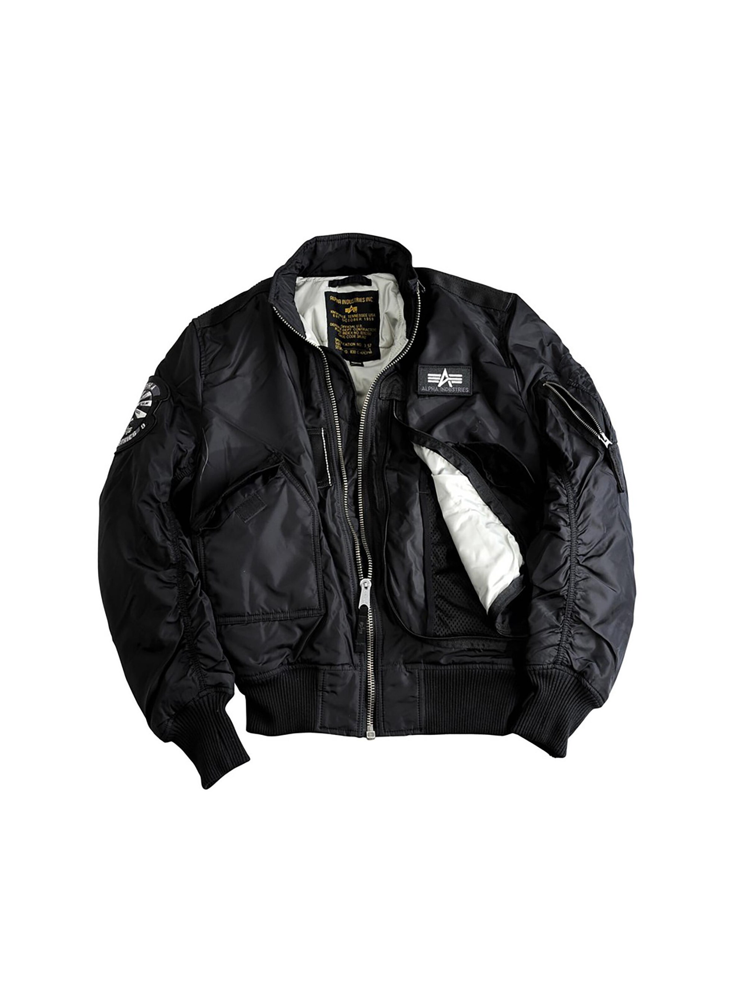 ALPHA INDUSTRIES Übergangsjacke 'Engine'‌‌‌‌‌‌‌‌ in Schwarz: Vorderseite