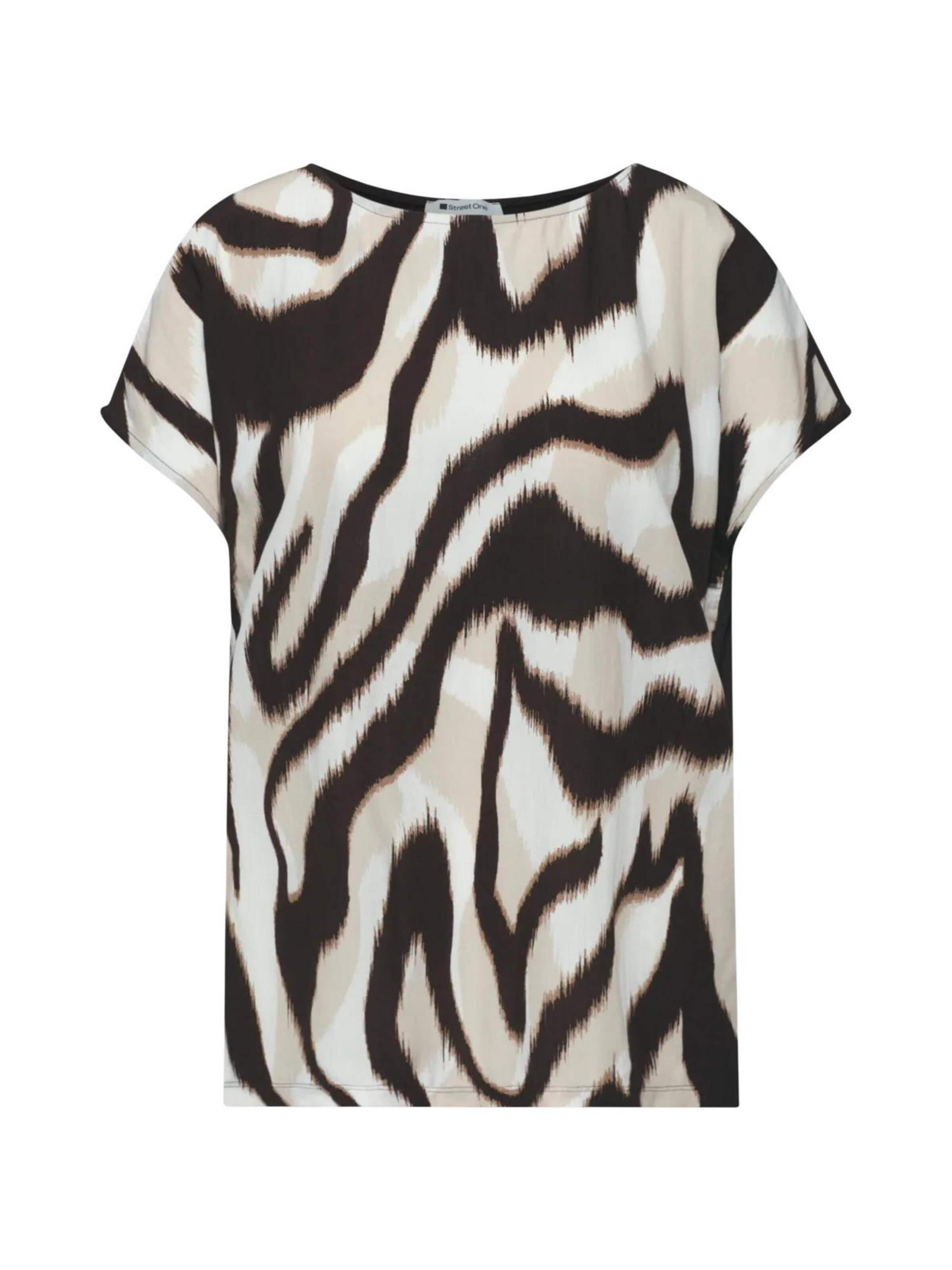 Maglietta 'printed mat-mix shirt 325081' in XL STREET ONE di colore marrone scuro, Visualizzazione prodotti