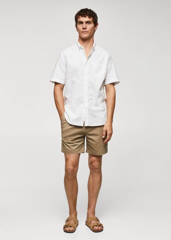 MANGO MAN Regular fit Button Up Shirt in White