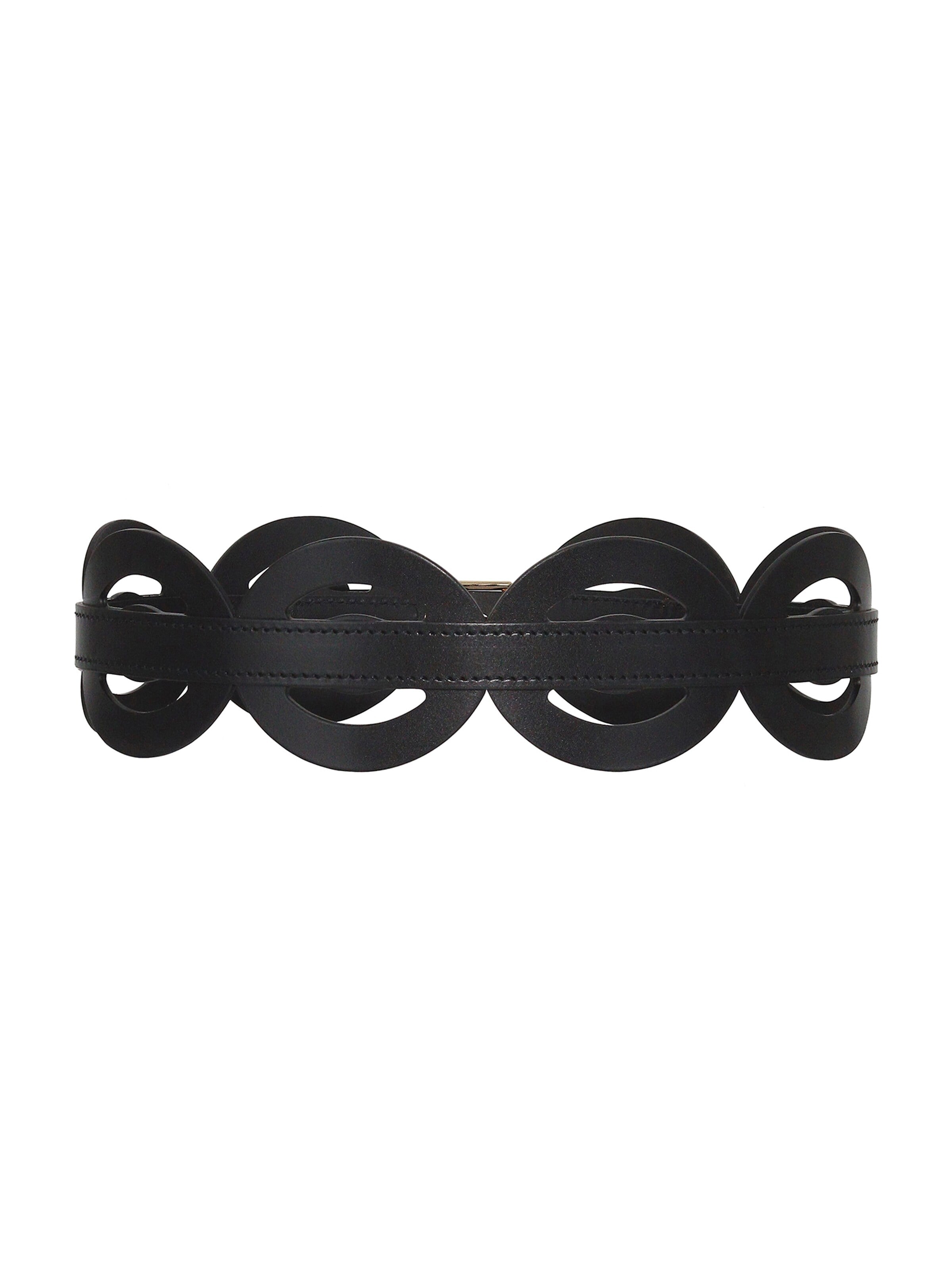 Haute Cuir Gürtel 'Oval Cutout Belt'‌‌‌‌‌‌‌‌‌ in Schwarz: Vorderseite
