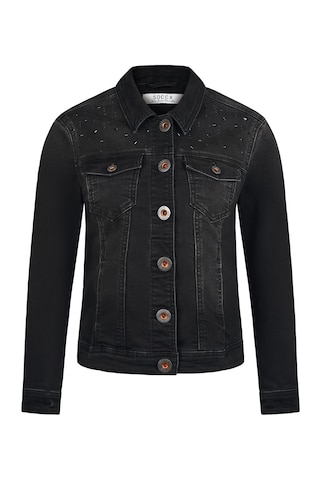Soccx Jeansjacke JU:NE mit Schmucksteinen in Schwarz: Vorderseite