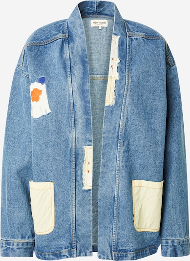 Lollys Laundry Välikausitakki 'MilaLL' värissä sininen denim / tummanoranssi / valkoinen, Tuotenäkymä