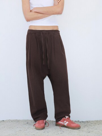 Pull&Bear Loosefit Redős farmer - barna: elől