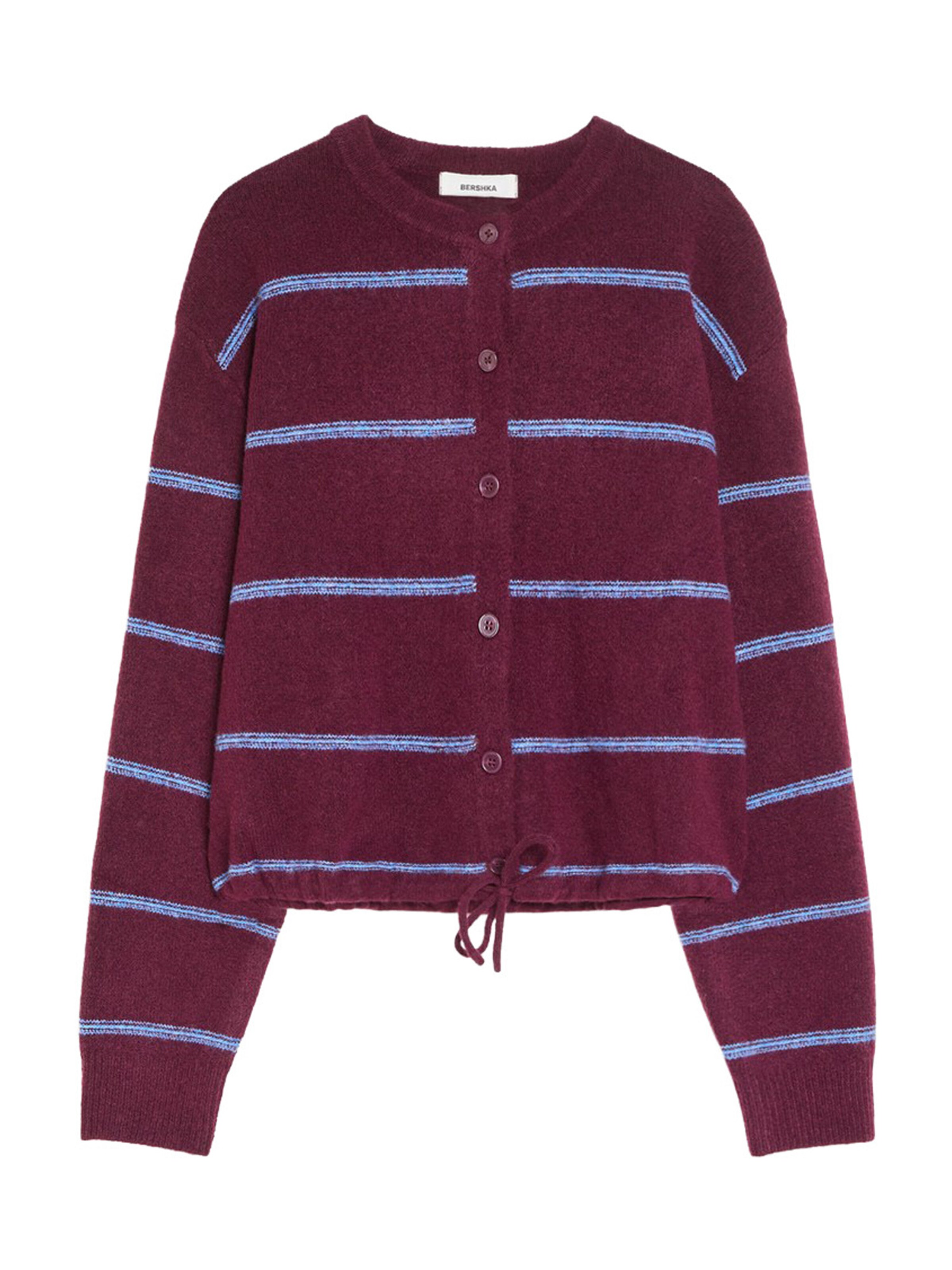 Bershka Knit cardigan in Red: front
