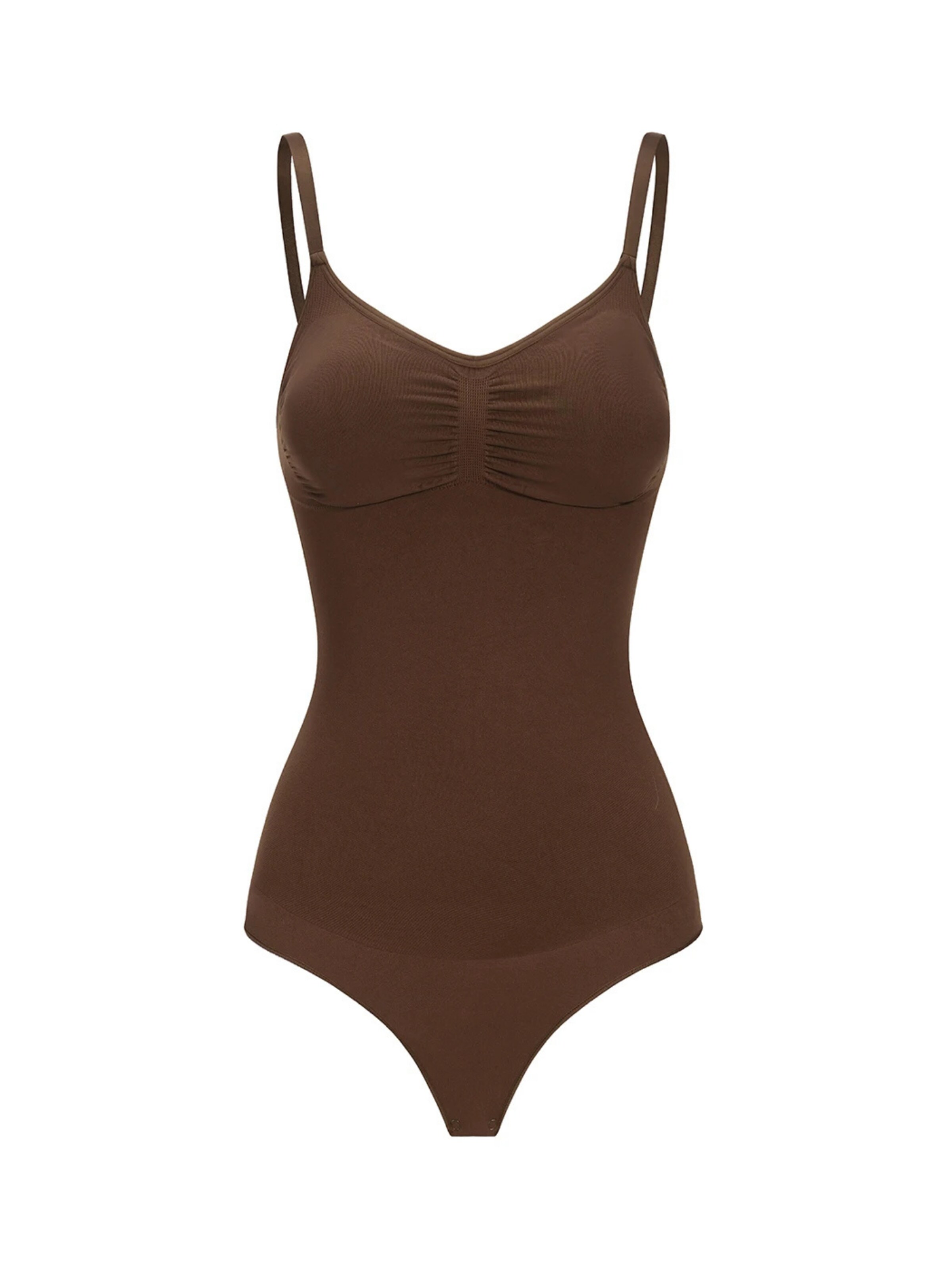 Body modellante 'Bodysuit Sculpting Shapewear with Built-In Wireless Bra and String' di cfab (formerly creamy fabrics) in marrone: frontale