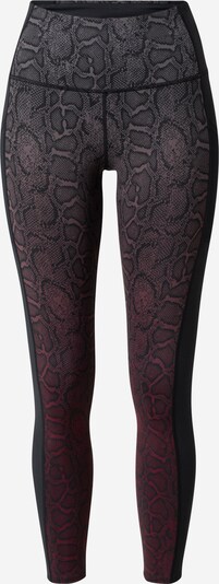 Pantaloni sport HKMX pe gri taupe / roșu vin / negru, Vizualizare produs