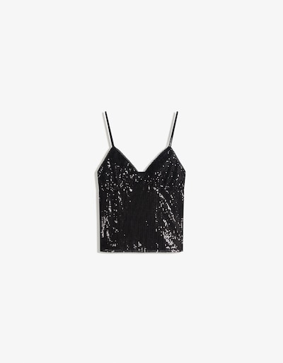 Bershka Haut en noir, Vue avec produit