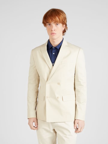 Coupe regular Veste de costume Calvin Klein en beige : devant