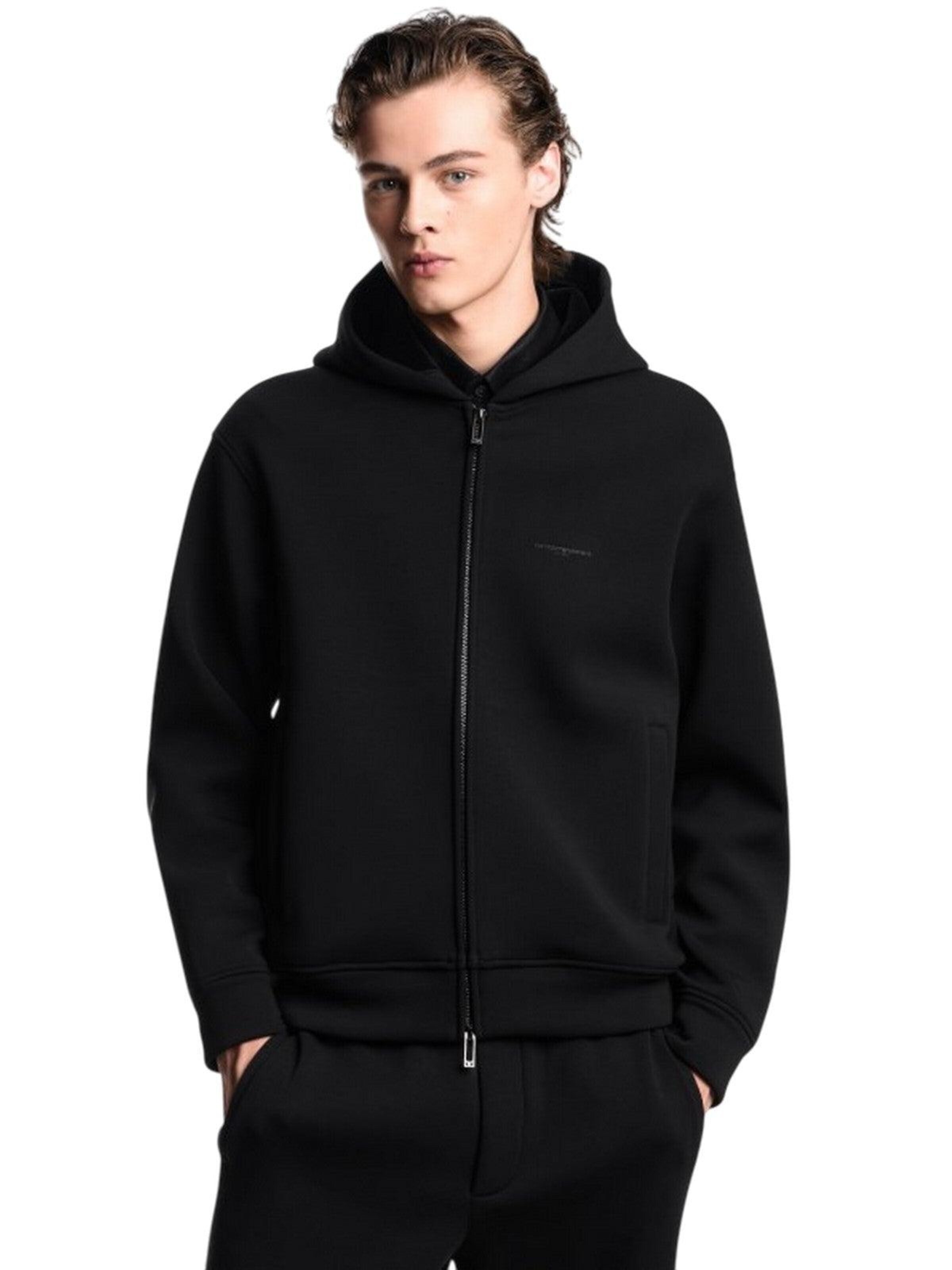 Giacca di felpa di Emporio Armani in nero: frontale