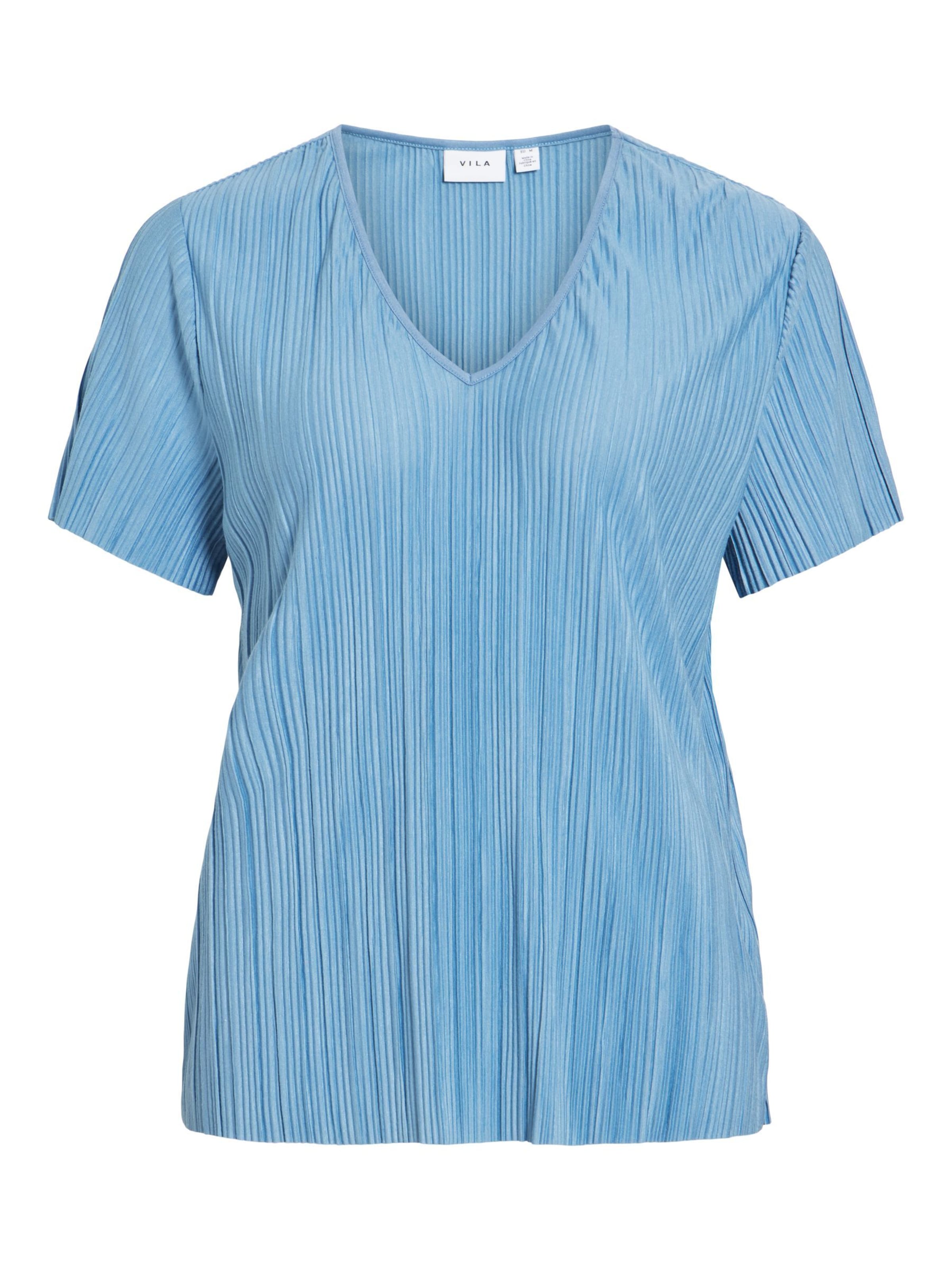 VILA T-Shirt 'VIPlis' in Blau: Vorderseite