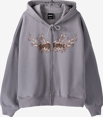 Bershka Sweatjacke in Grau: predná strana