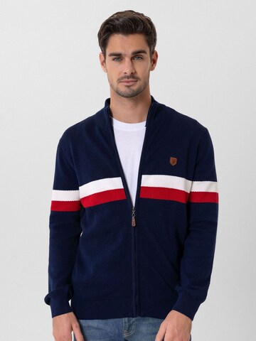 Jacey Quinn Knit cardigan 'Castiel' in Blue: front