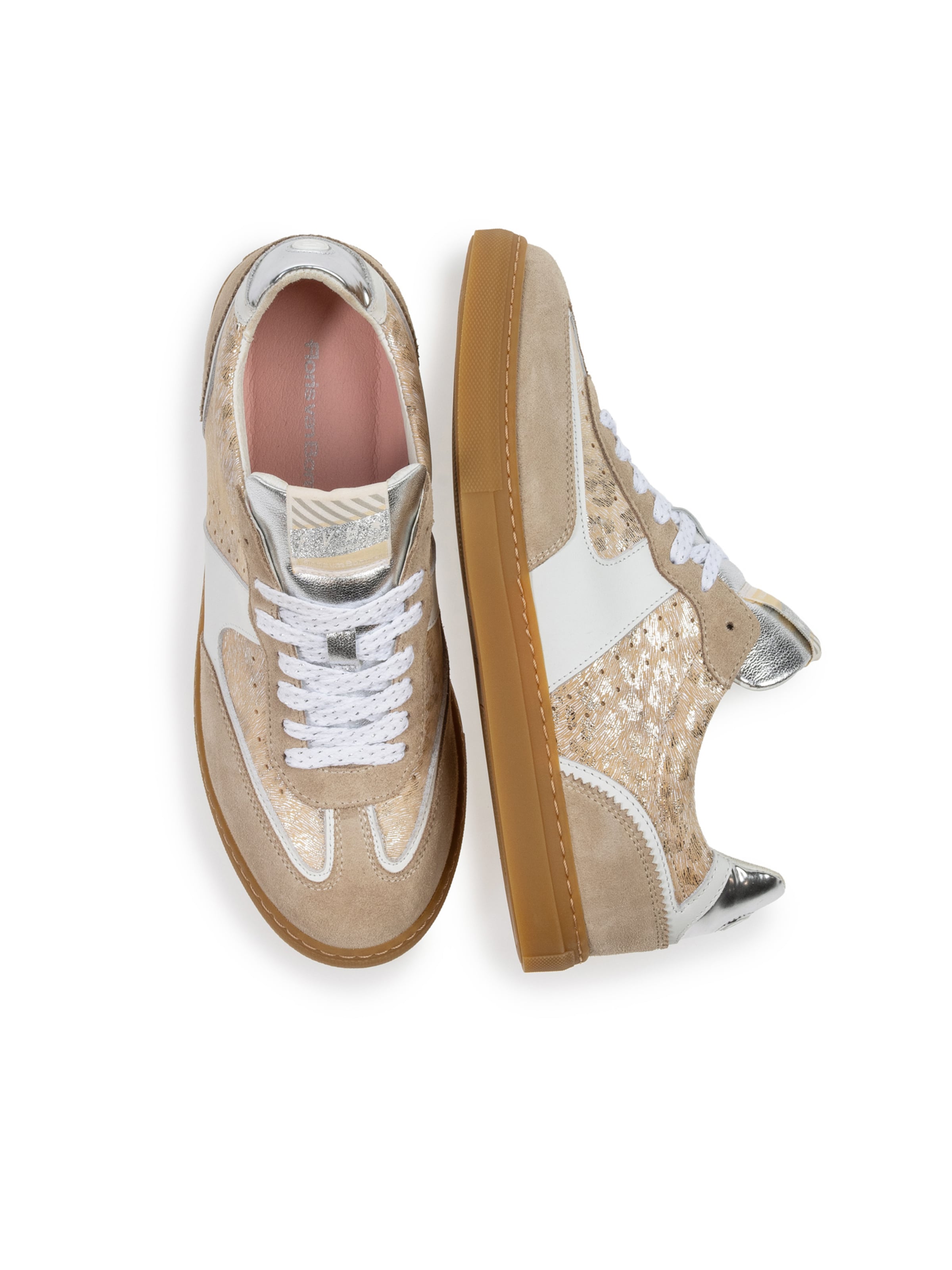 Baskets basses 'Minni 04' Floris van Bommel en beige