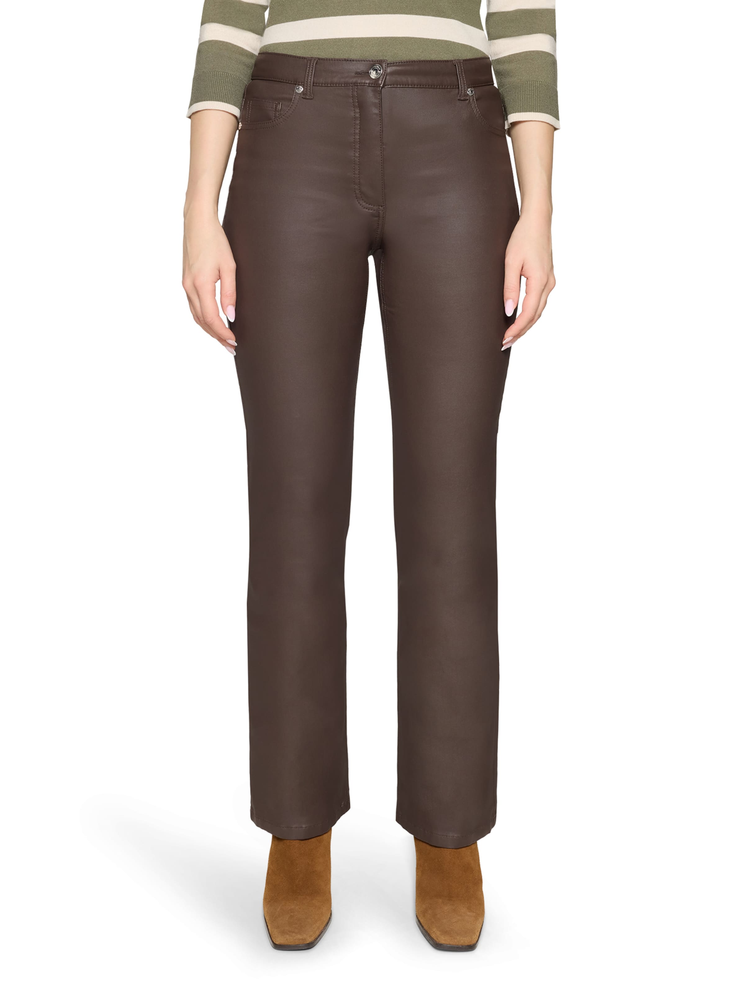 Coupe slim Pantalon Betty Barclay en marron : devant