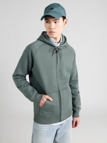 Carhartt WIP Ζακέτα φούτερ 'Chase' σε πράσινο: μπροστά