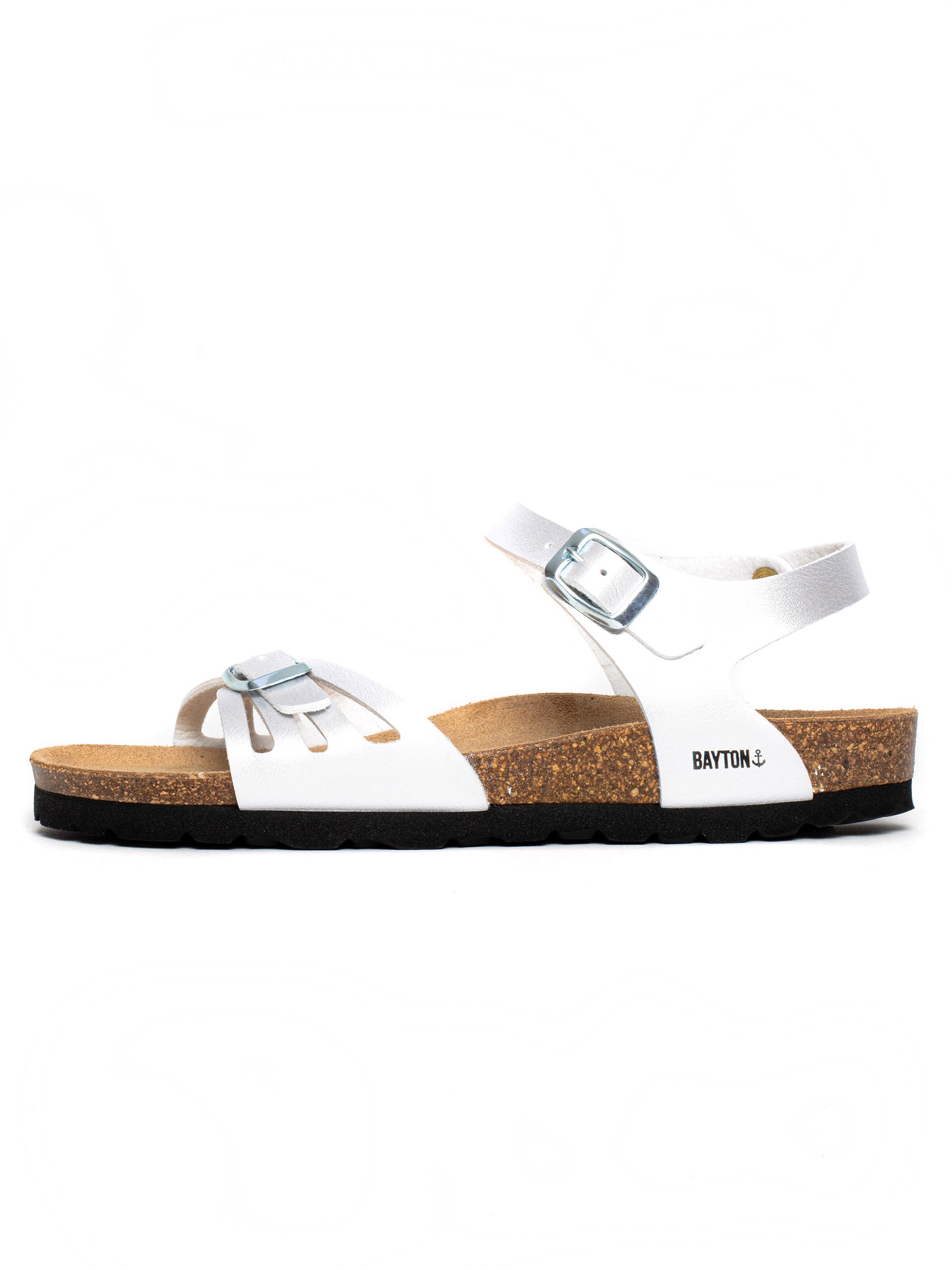 Bayton Sandal 'Eos' in Silver: front