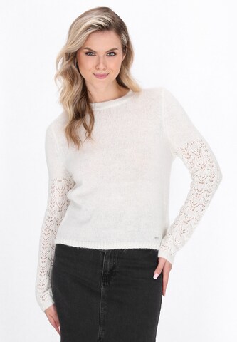 DreiMaster Vintage Trui in Wit: voorkant